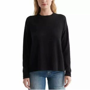 🌈3/$20🌈 Lucky Brand Ladies' Cozy Black Long Sleeve Crewneck Sweater